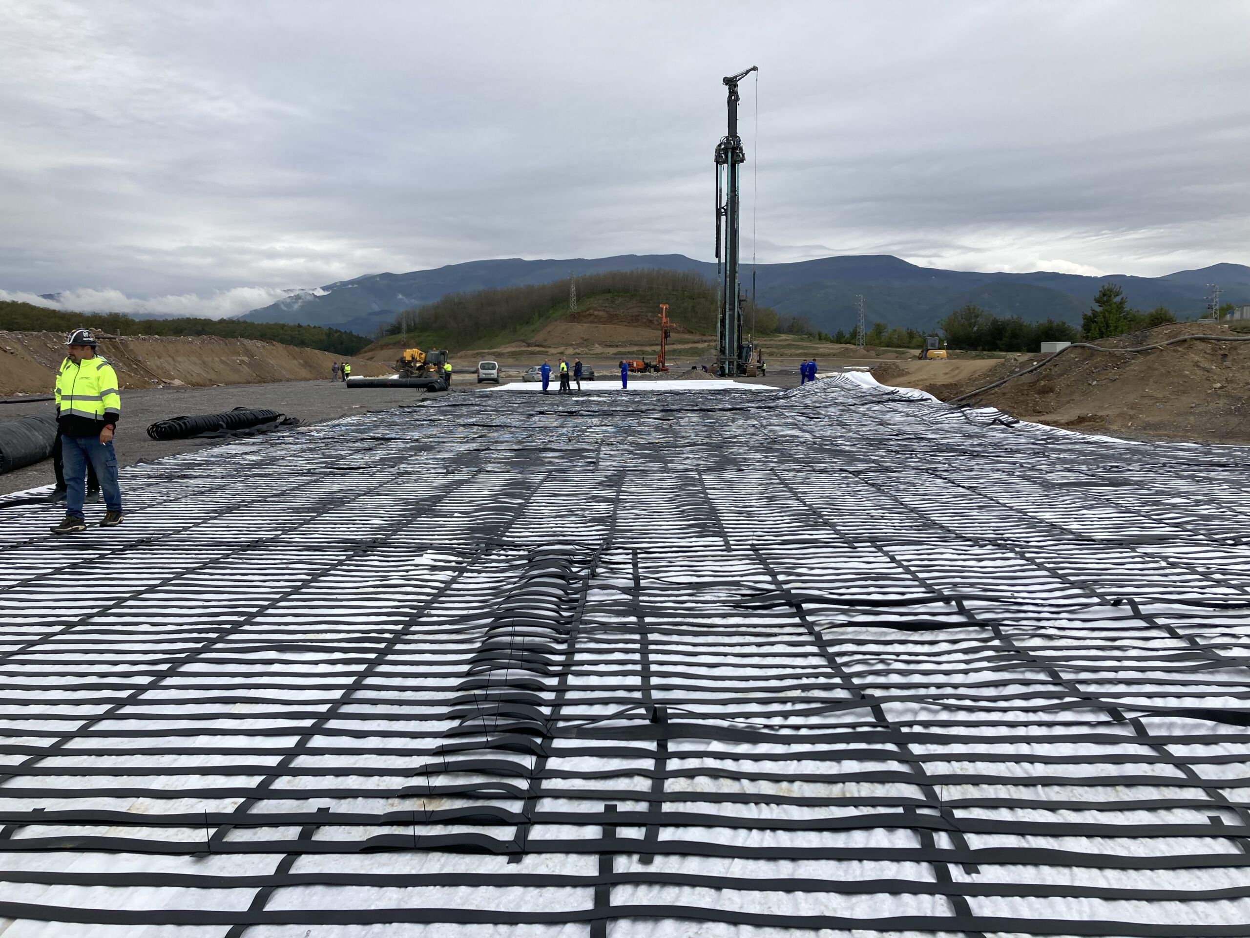 Geosynthetic drainage solution , DrainTube, at a mine site.