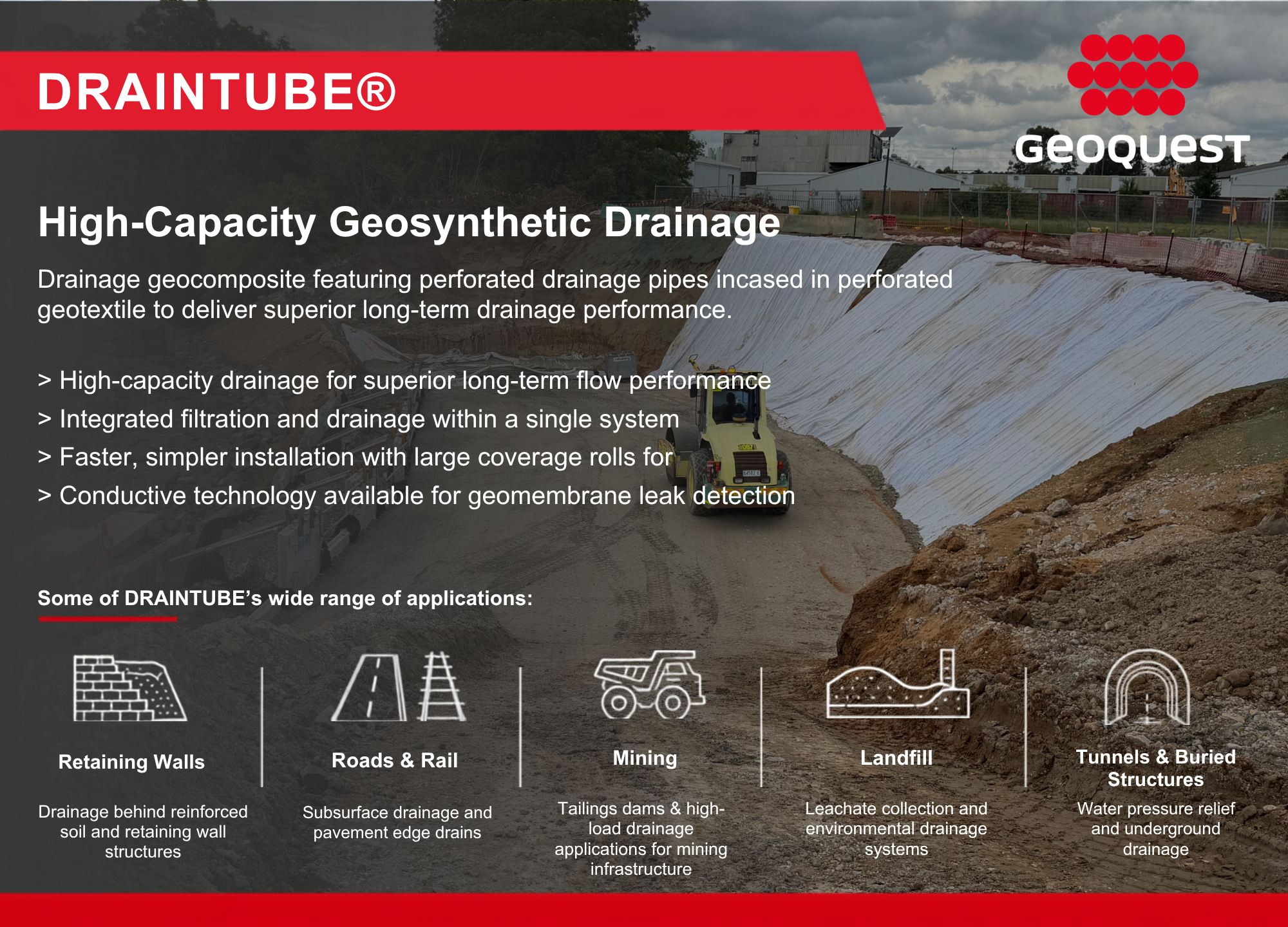 Geoquest DRAINTUBE FAQ Infographic DRAINTUBE FAQ Infographic by Geoquest