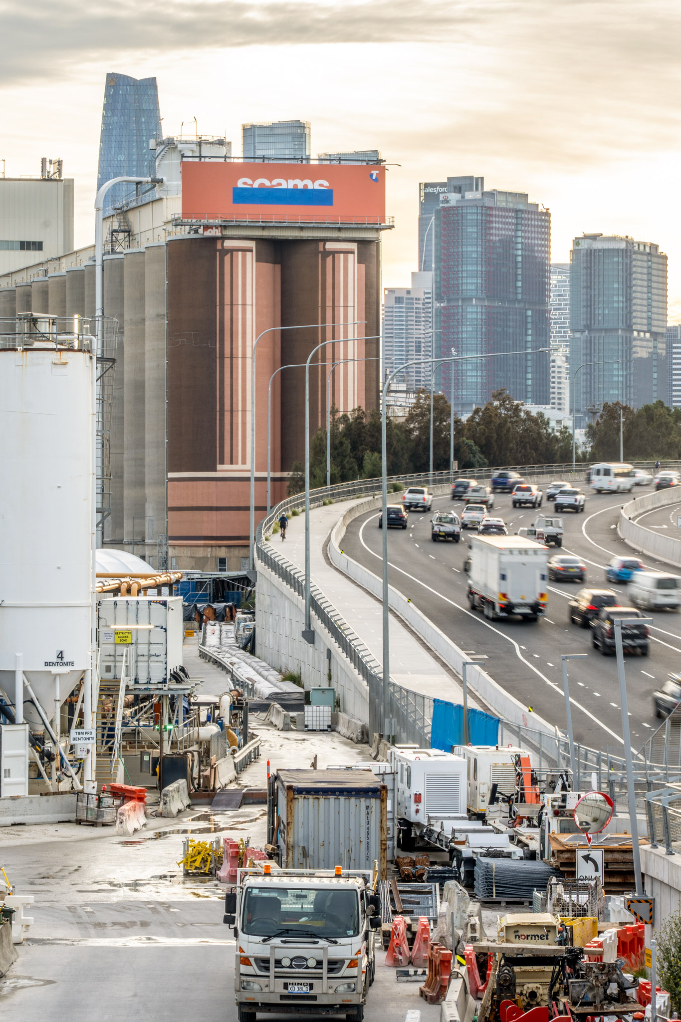 WestConnex Rozelle Interchange aerial view of road