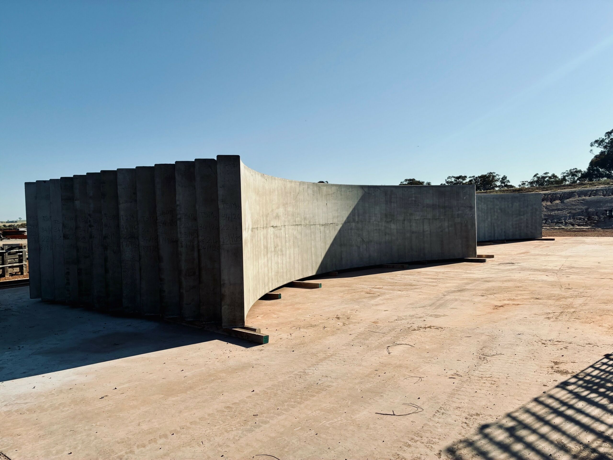 Pilbara mine Techspan precast arches Techspan precast concrete arches ready for transport to Pilbara mine site