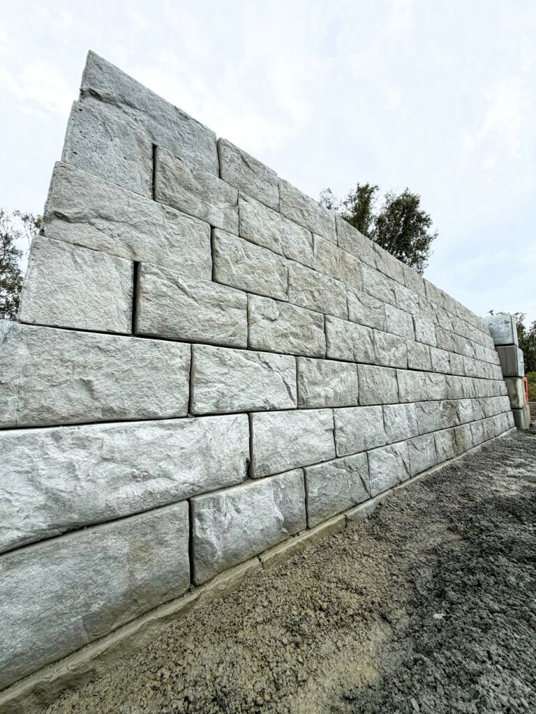 TerraStack Retaining Wall System TerraStack® Precast Modular Panel Retaining Wall System by Geoquest