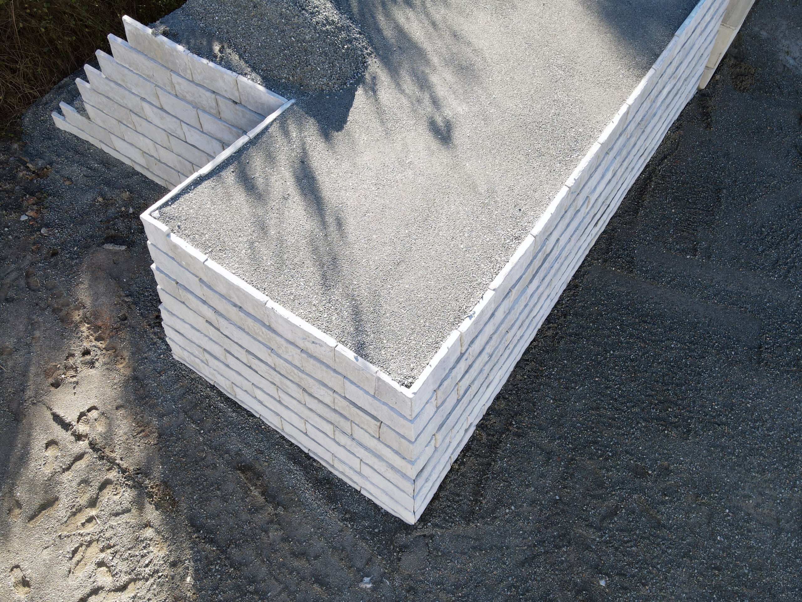 A TerraStack® Precast Modular Panel Retaining Wall System by Geoquest aerial view