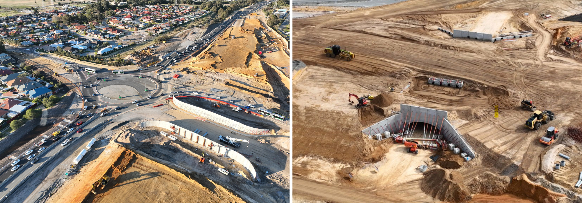 Reid Highway Interchange Project, Western Australia, aerial view.