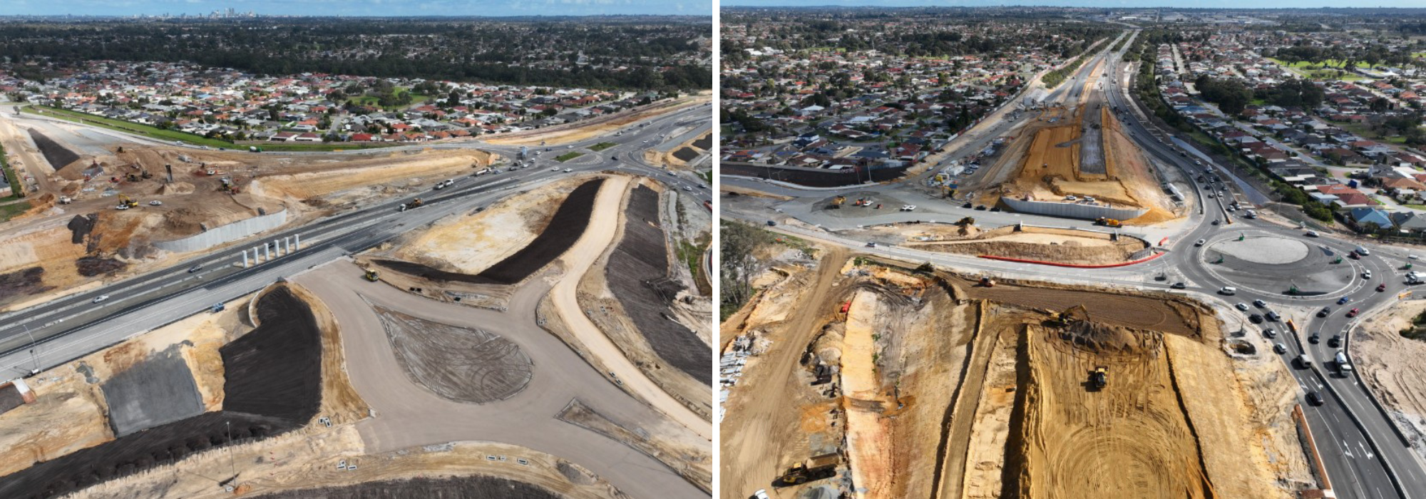 Reid Highway Interchange Project, Western Australia, aerial view.